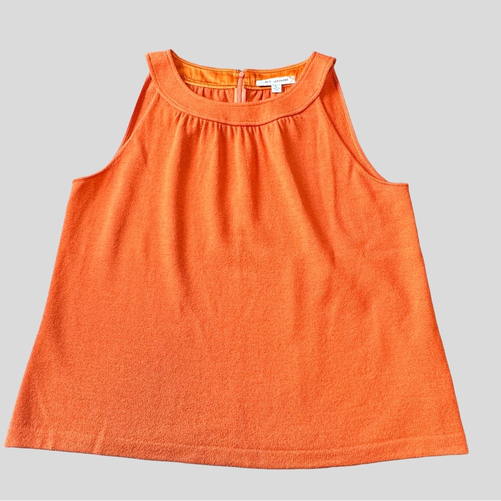 St. John Santana Knit Top Orange Tank Size Large